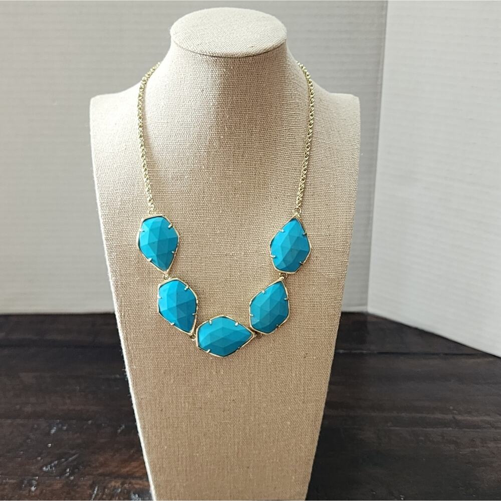 Kendra Scott Corley Conely connely? Necklace‎ gold and turquoise? - Picture 2 of 13